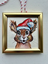 Load image into Gallery viewer, Christmas Squirrel 4x4 Painted Framed Ornament