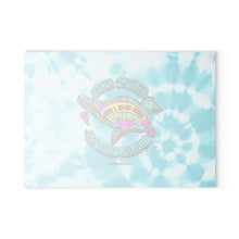Load image into Gallery viewer, Peace Love and Pigs Glass Cutting Board with Dove Design for Arthur's Acres