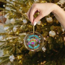 Load image into Gallery viewer, Peace Love and Pigs Glass Ornament with Dove Design for Arthur's Acres