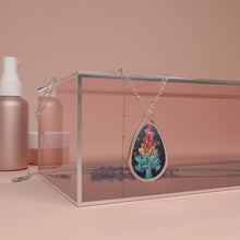 Load image into Gallery viewer, Colorful Tree full of LOVE Oval Necklace with Silver Chain