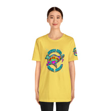 Load image into Gallery viewer, Peace Lve and Pigs Unisex Tee Shirt - SLEEVE Printing with Dove Design for Arthur's Acres - 7 COLORS / XS - 5XL