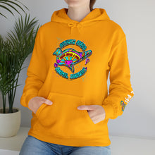 Load image into Gallery viewer, Peace Love and Pigs Dove Design for Arthur's Acres Unisex Heavy Blend™ Hooded Sweatshirt - 8 COLORS