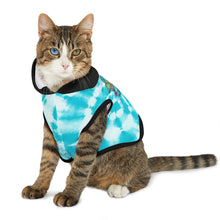 Load image into Gallery viewer, Peace Love and Pigs Tie Dye Pet Hoodie with Dove Design for Arthur's Acres - 5 SIZES Blue/Black