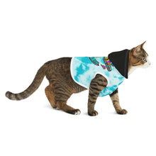 Load image into Gallery viewer, Peace Love and Pigs Tie Dye Pet Hoodie with Dove Design for Arthur's Acres - 5 SIZES Blue/Black