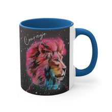 Load image into Gallery viewer, Courage Doesn't Always Roar Ramsey Lion Accent Coffee Mug, 11oz