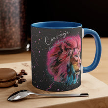 Load image into Gallery viewer, Courage Doesn't Always Roar Ramsey Lion Accent Coffee Mug, 11oz