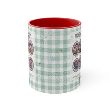 Load image into Gallery viewer, Piggie Goodwill Santa Pigs Watercolor Art on a Pink or Red Accent Coffee Mug, 11oz