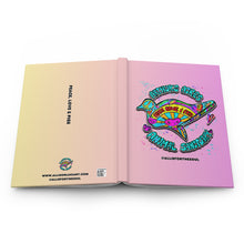 Load image into Gallery viewer, NEW Peace Love and Pigs Hardcover Journal with Dove Design for Arthur's Acres - Pink/Purple