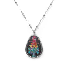 Load image into Gallery viewer, Colorful Tree full of LOVE Oval Necklace with Silver Chain