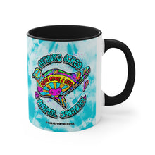 Load image into Gallery viewer, Peace Love and Pigs Accent Coffee Mug, 11oz, with Dove Design for Arthur's Acres - 3 COLORS