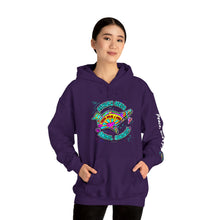 Load image into Gallery viewer, Peace Love and Pigs Dove Design for Arthur's Acres Unisex Heavy Blend™ Hooded Sweatshirt - 8 COLORS