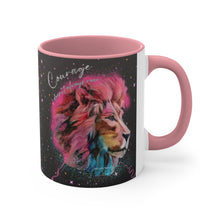 Load image into Gallery viewer, Courage Doesn't Always Roar Ramsey Lion Accent Coffee Mug, 11oz
