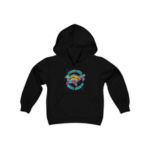 Load image into Gallery viewer, KIDS Peace Love and Pigs Youth Heavy Blend Hooded Sweatshirt with Dove Design for Arthur's Acres - 5 COLORS