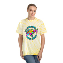 Load image into Gallery viewer, Peace Love and Pigs Dove Design for Arthur&#39;s Acres Tie-Dye Tee, Cyclone - 2 COLORS
