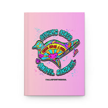 Load image into Gallery viewer, NEW Peace Love and Pigs Hardcover Journal with Dove Design for Arthur's Acres - Pink/Purple