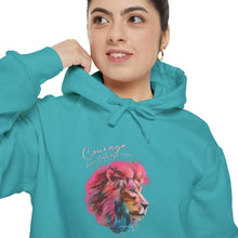 Load image into Gallery viewer, Lion Art Courage Doesn't Always Roar Unisex Garment-Dyed Comfort Hoodie - RELAXED FIT - 3 Colors