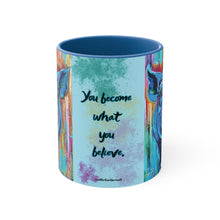 Load image into Gallery viewer, January Pig You Become What You Believe Accent Coffee Mug, 11oz - 3 Colors
