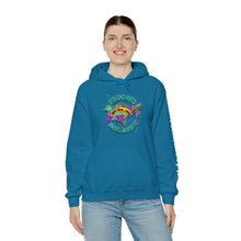Load image into Gallery viewer, Peace Love and Pigs Dove Design for Arthur's Acres Unisex Heavy Blend™ Hooded Sweatshirt - 8 COLORS