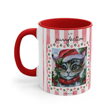 Load image into Gallery viewer, Santa Kitty Christmas with Red Accent Coffee Mug, 11oz