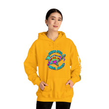 Load image into Gallery viewer, Peace Love and Pigs Dove Design for Arthur's Acres Unisex Heavy Blend™ Hooded Sweatshirt - 8 COLORS