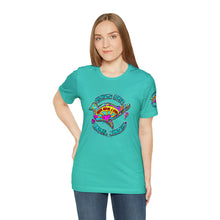 Load image into Gallery viewer, Peace Lve and Pigs Unisex Tee Shirt - SLEEVE Printing with Dove Design for Arthur's Acres - 7 COLORS / XS - 5XL