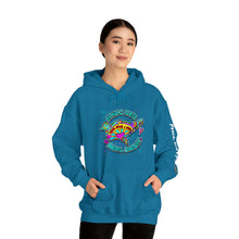 Load image into Gallery viewer, Peace Love and Pigs Dove Design for Arthur's Acres Unisex Heavy Blend™ Hooded Sweatshirt - 8 COLORS