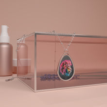 Load image into Gallery viewer, Courage Doesn’t Always Roar Lion Art on Oval Necklace with Silver Chain