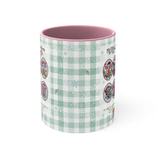 Load image into Gallery viewer, Piggie Goodwill Santa Pigs Watercolor Art on a Pink or Red Accent Coffee Mug, 11oz