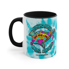 Load image into Gallery viewer, Peace Love and Pigs Accent Coffee Mug, 11oz, with Dove Design for Arthur's Acres - 3 COLORS