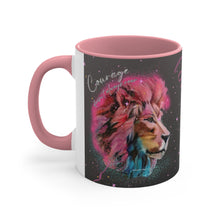 Load image into Gallery viewer, Courage Doesn't Always Roar Ramsey Lion Accent Coffee Mug, 11oz