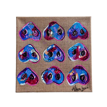 Load image into Gallery viewer, KEY TO MY HEART PIG Snouts Purples and blues 12" x 12" FREE SHIPPING
