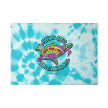 Load image into Gallery viewer, Peace Love and Pigs Glass Cutting Board with Dove Design for Arthur's Acres