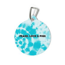 Load image into Gallery viewer, Peace Love and Pigs Pet Tag with Dove Design for Arthur's Acres