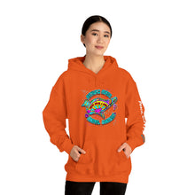Load image into Gallery viewer, Peace Love and Pigs Dove Design for Arthur's Acres Unisex Heavy Blend™ Hooded Sweatshirt - 8 COLORS