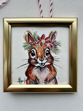 Load image into Gallery viewer, Christmas Squirrel 4x4 Painted Framed Ornament