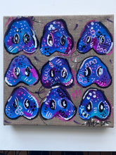 Load image into Gallery viewer, PIG Snouts Purples and blues 12" x 12" FREE SHIPPING