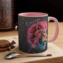 Load image into Gallery viewer, Courage Doesn't Always Roar Ramsey Lion Accent Coffee Mug, 11oz