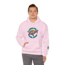 Load image into Gallery viewer, Peace Love and Pigs Dove Design for Arthur's Acres Unisex Heavy Blend™ Hooded Sweatshirt - 8 COLORS