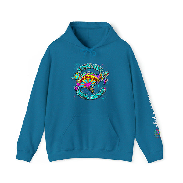 Peace Love and Pigs Dove Design for Arthur's Acres Unisex Heavy Blend™ Hooded Sweatshirt - 8 COLORS