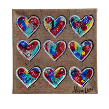 Load image into Gallery viewer, KEY TO MY HEART PIG COLORFUL Hearts 12" x 12" FREE SHIPPING