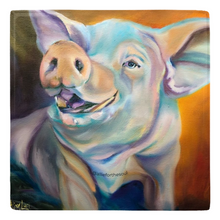 Load image into Gallery viewer, blue eyed wilbur odd man inn animal refuge pig painting magnet allison luci