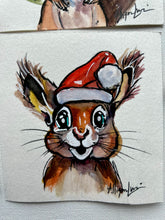 Load image into Gallery viewer, Christmas Squirrel 4x4 Painted Framed Ornament