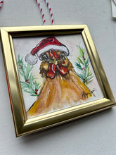 Load image into Gallery viewer, Christmas Chicken 4x4 Painted Framed Ornament