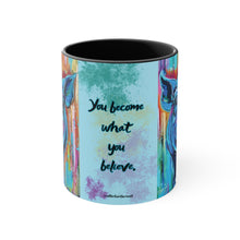 Load image into Gallery viewer, January Pig You Become What You Believe Accent Coffee Mug, 11oz - 3 Colors