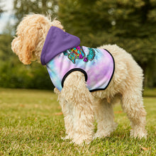 Load image into Gallery viewer, Peace Love and Pigs Tie Dye Pet Hoodie with Dove Design for Arthur's Acres - 5 SIZES