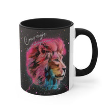 Load image into Gallery viewer, Courage Doesn't Always Roar Ramsey Lion Accent Coffee Mug, 11oz
