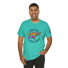 Load image into Gallery viewer, Peace Lve and Pigs Unisex Tee Shirt - SLEEVE Printing with Dove Design for Arthur's Acres - 7 COLORS / XS - 5XL