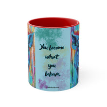Load image into Gallery viewer, January Pig You Become What You Believe Accent Coffee Mug, 11oz - 3 Colors