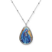 Load image into Gallery viewer, Blessed Mother Oval Necklace with Silver Chain