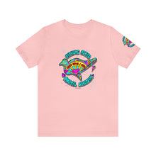 Load image into Gallery viewer, Peace Lve and Pigs Unisex Tee Shirt - SLEEVE Printing with Dove Design for Arthur's Acres - 7 COLORS / XS - 5XL